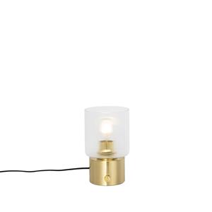 QAZQA Art-Deco-Tischlampe Gold mit Glas - Laura