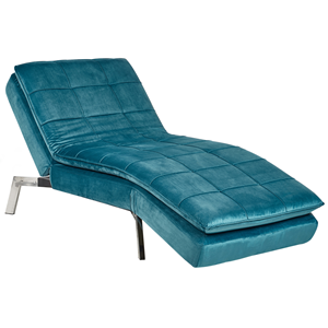 BELIANI Chaise longue fluweel groen/blauw LOIRET