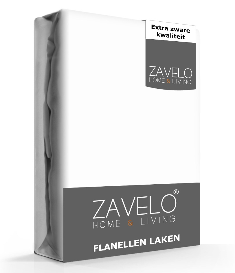 Zavelo Easy Cozy Laken Flanel Wit - Boven/Onder laken - 100% Katoen - Hoogwaardig Hotelkwaliteit - Heerlijk Zacht -150 x 260 cm