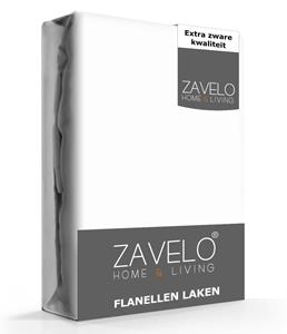 Zavelo Laken Flanel Wit - Boven/Onder laken - 100% Katoen - Hoogwaardig Hotelkwaliteit - Heerlijk Zacht -150 x 260 cm