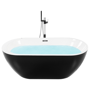 Beliani - Whirlpool-Badewanne Sanitäracryl Massage led 170x80 cm schwarz/weiß Nevis iii - Schwarz