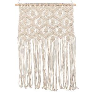 Beliani - Wanddekoration Baumwolle beige Makramee handgemacht Boho Wandbehang Kaleri - Beige