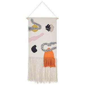 beliani Wanddekoration Baumwolle bunt handgemacht Boho Wandbehang mit Fransen Kalat - Bunt