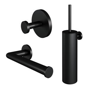 Brauer Toiletaccessoire Set  Black 3-in-1 met PVD coating Mat Zwart