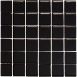 The Mosaic Factory Tegelsample:  Barcelona vierkante mozaïek tegels 31x31 zwart