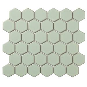 The Mosaic Factory Tegelsample:  Barcelona hexagon mozaïek tegels 28x33 lichtgreen edge