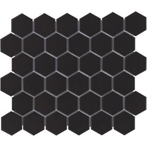 The Mosaic Factory Tegelsample:  Barcelona hexagon mozaïek tegels 28x33 zwart