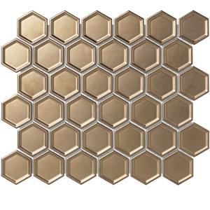 The Mosaic Factory Tegelsample:  Barcelona hexagon mozaïek tegels 28x33 bronze