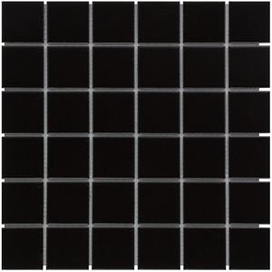 The Mosaic Factory Tegelsample:  Barcelona vierkante mozaïek tegels 31x31 zwart mat