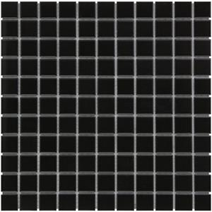 The Mosaic Factory Tegelsample:  Barcelona vierkante mozaïek tegels 30x30 zwart mat