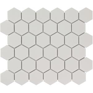 The Mosaic Factory Tegelsample:  Barcelona hexagon mozaïek tegels 28x33 wit mat