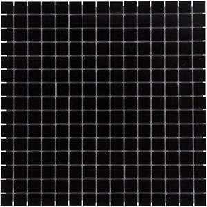 The Mosaic Factory Tegelsample:  Amsterdam vierkante glasmozaïek tegels 32x32 super zwart