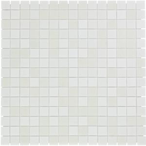The Mosaic Factory Tegelsample:  Amsterdam vierkante glasmozaïek tegels 32x32 wit mix