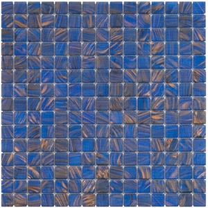 The Mosaic Factory Tegelsample:  Amsterdam vierkante glasmozaïek tegels 32x32 medium blauw