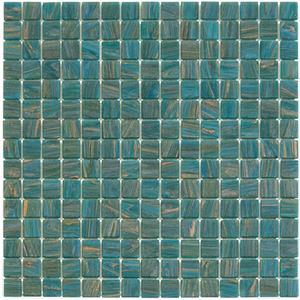 The Mosaic Factory Tegelsample:  Amsterdam vierkante glasmozaïek tegels 32x32 turquoise