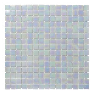 The Mosaic Factory Tegelsample:  Amsterdam vierkante glasmozaïek tegels 32x32 lichtblauw parel