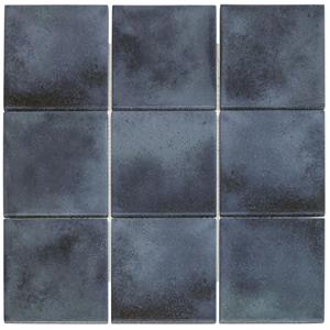 The Mosaic Factory Tegelsample:  Kasba mozaïek 10x10cm indigo blauw mat