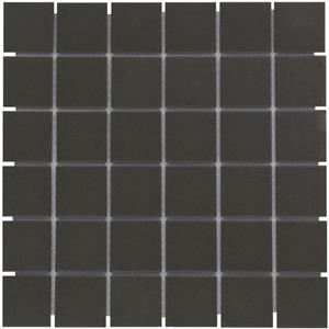 The Mosaic Factory Tegelsample:  London vierkante mozaïek tegels 31x31 zwart