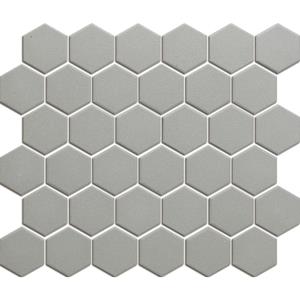 The Mosaic Factory Tegelsample:  London hexagon mozaïek tegels 28x33 donkergrijs