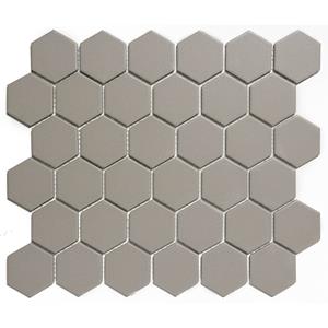 The Mosaic Factory Tegelsample:  London hexagon mozaïek tegels 28x33 grijs