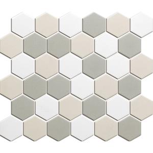 The Mosaic Factory Tegelsample:  London hexagon mozaïek tegels 28x33 wit mix