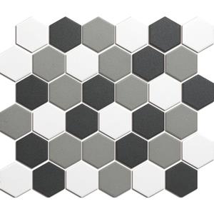 The Mosaic Factory Tegelsample:  London hexagon mozaïek tegels 28x33 contrast mix