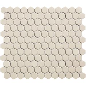 The Mosaic Factory Tegelsample:  London kleine hexagon mozaïek tegels 26x30 wit