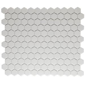 The Mosaic Factory Tegelsample:  London kleine hexagon mozaïek tegels 26x30 super wit