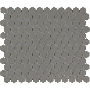 The Mosaic Factory Tegelsample:  London kleine hexagon mozaïek tegels 26x30 donkergrijs
