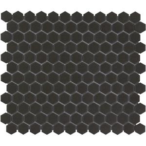 The Mosaic Factory Tegelsample:  London kleine hexagon mozaïek tegels 26x30 zwart