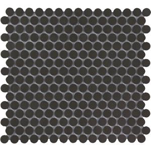 The Mosaic Factory Tegelsample:  London ronde mozaïek tegels 32x29 zwart
