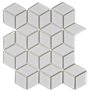 The Mosaic Factory Tegelsample:  Paris mozaïek tegels 27x31 kubus wit