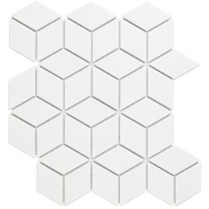 The Mosaic Factory Tegelsample:  Paris mozaïek tegels 27x31 kubus wit mat