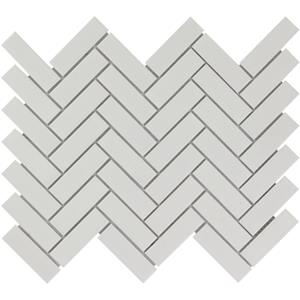 The Mosaic Factory Tegelsample:  Paris visgraat mozaïek tegels 25x32 wit mat
