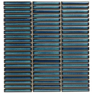 The Mosaic Factory Tegelsample:  Sevilla mini vinger mozaïek tegels 28x31 azuurblauw