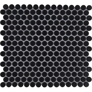 The Mosaic Factory Tegelsample:  Venice ronde mozaïek tegels 32x29 zwart mat