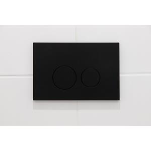 Qeramiq Push metalen drukplaat mat zwart met ronde knoppen voor o.a. UP320 inbouwreservoir