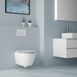 Bruckner Fulda hangend toilet randloos 36x52cm wit