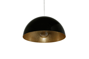Artdelight Grote hanglamp Gala Ø 50cm zwart binnenkant goud HL 12127-50 ZW-GO