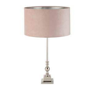 Searchlight Tafellamp chroom Whitby met roze kap eu81214PI