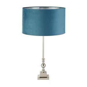 Searchlight Tafellamp chroom Whitby met blauwe kap EU81214TE