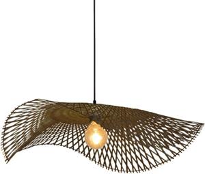 Groenovatie Bamboe Hanglamp, Handgemaakt, Zwart, â75 cm