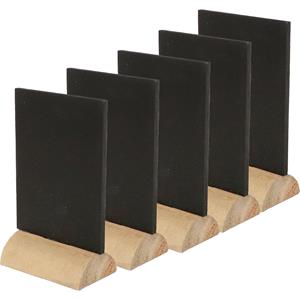 Chaks Mini krijtbordjes/schrijfbordjes - 30x - op houten voet - zwart - 8 cm -