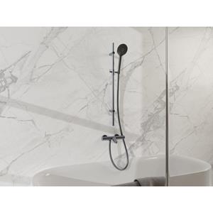 FortiFura Calvi badkraan met glijstangset met ronde handdouche gladde doucheslang gunmetal SW767491/SW799451/SW721165/SW720225