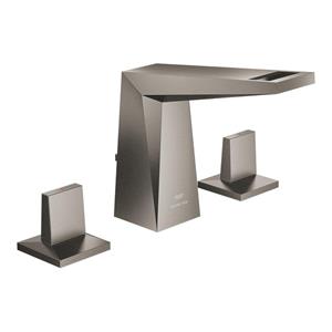 Grohe Allure brilliant 3-gats wastafelkraan laag hard graphite geborsteld 20626al0