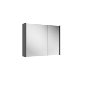 Adema Spiegelkast - 80x63x16cm - inclusief zijpanelen - mat antraciet SW812067/SW892636