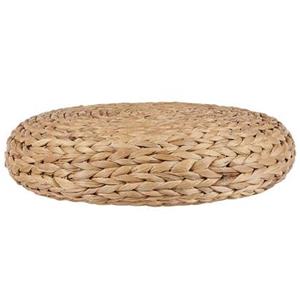 beliani Pouf natur ⌀ 40 cm Hocker aus Wasserhyazinthen im Boho-Stil Wahoo - Beige