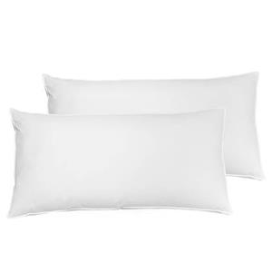 Beliani - Kopfkissen 2er Set Weiß Japara Baumwolle 40 x 80 cm Entenfedern / Entendaunen hoch luftdurchlässig geräuschlos Schlafzimmer Modern - Weiß