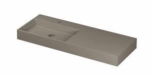 INK United porseleinen wastafel ls met 1 kraangat, porseleinen click-plug en verborgen overloop systeem 120 x 45 x 11 cm, mat basento