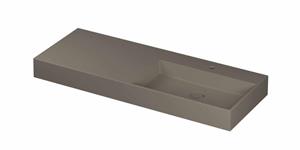 INK United porseleinen wastafel rechts met 1 kraangat, porseleinen click-plug en verborgen overloop systeem 120 x 45 x 11 cm, mat basento